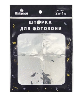 Фотозона  2м х 1м, "Квадрат голограмма" серебро Серебряный Pelican (872232)