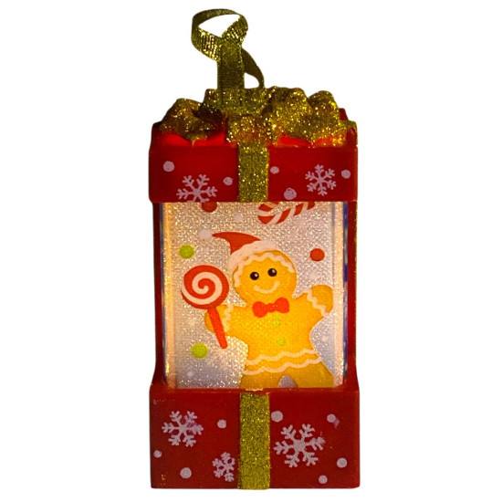 Сувенир светящийся  LED "Подарок" 10,5 х 5,8см, 4 вида (ZF-088-A)