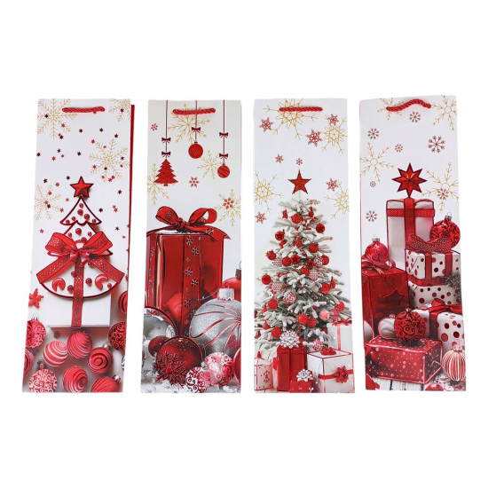 Пакет бумажный подарочный Новогодний 11,8 х 36 х 9,5см, 210г/м2 (210-36)