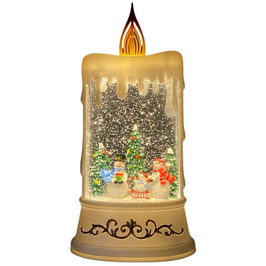 Свеча декоативная светодиодная LED музыкальная с метелью "Санта Клаус с подарками" 30,5см, 2 вида Unison (2416)