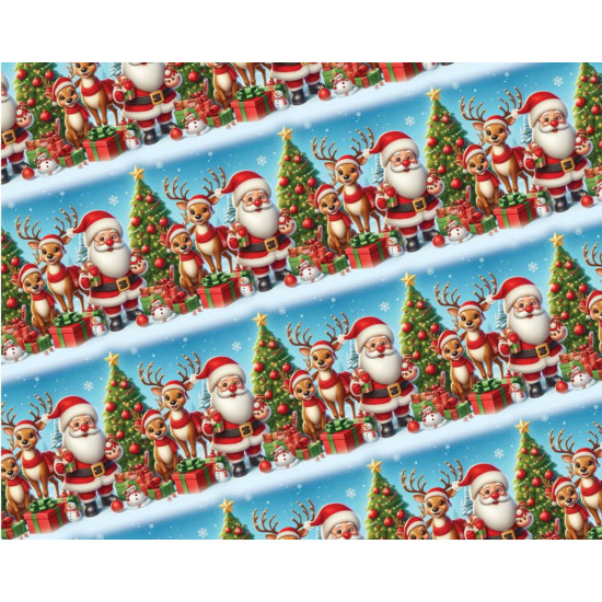 Бумага подарочная мелованная 80г, новогодняя, 100 х 70см -10 листов Разноцветный Unison (PVM10-276NY)