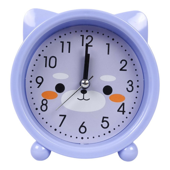Часы - будильник "Котик" 10см пластик (634)