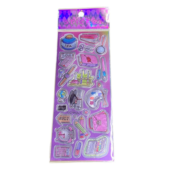 Наклейка пластиковая лазерная 7 х 17см "Косметика" (QQHH050)