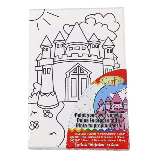 Раскраска 15 х 10см (холст на раме) с акриловыми красками и кистью (0682-5)