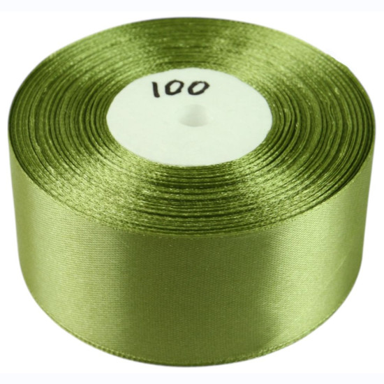 Атласная лента 4см (±5мм) x 33м Зеленый Marill (LA4033-100)