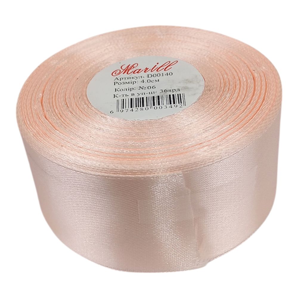 Атласная лента 4см (±5мм) x 33м Розовый Marill (LA4033-06)