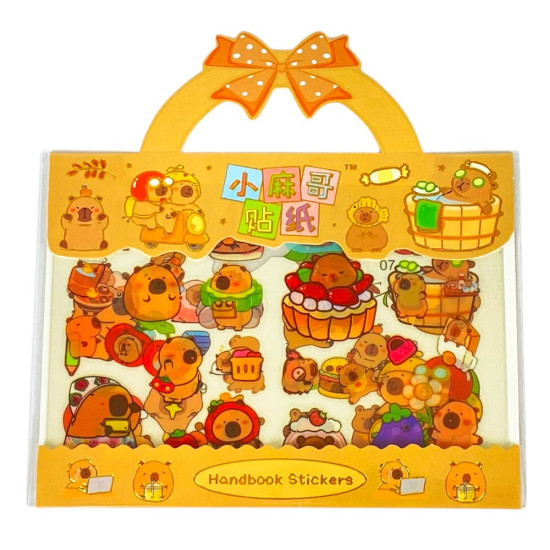 Наклейки в наборе 3 листа "Капибара"14 х 10,5см (SZ/137)