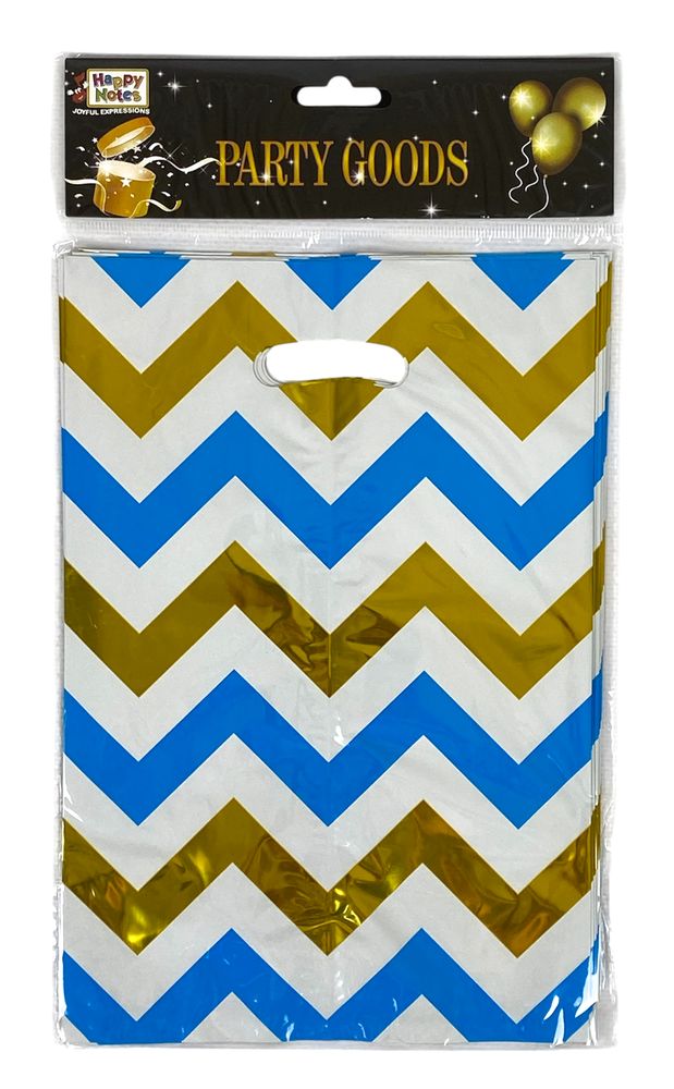 Пакет подарочный полиэтиленовый 17 х 25см, 400мкм фольга, 10шт (10719 blue)