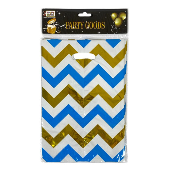 Пакет подарочный полиэтиленовый 17 х 25см, 400мкм фольга, 10шт (10719 blue)