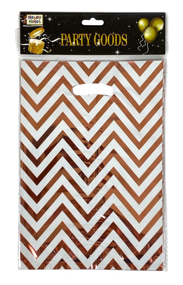 Пакет  подарочный полиэтиленовый 17 х 25см, 400мкм фольга, 10шт Белый Unison (10718 rose gold)