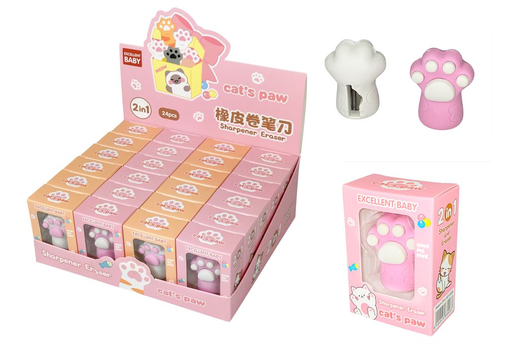 Ластик - точилка   Лапка котика (L8908)