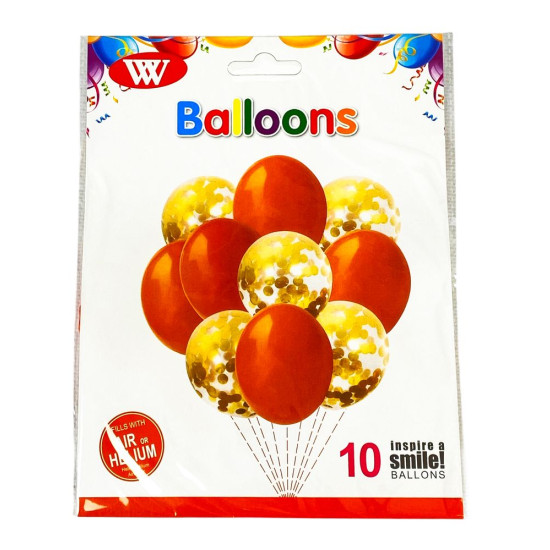 Набор из 10 шаров, микс цветов Оранжевый Unison (QQTZ-14-orange)