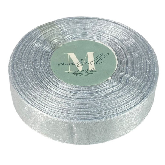 Лента с органзы  серая 2,0 см х  50 ярдов Серый Marill (D02020-bk38)