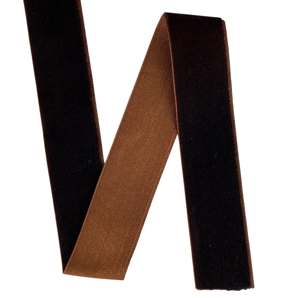 Бархатная лента  2,5 см х 50 ярдов Коричневый Marill (D00825- 22)