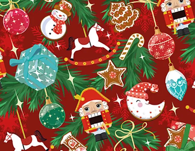 Бумага новогодняя для упаковки подарков 10 листов - 100 х 70 см 50г Marta (PCZ10070-10-634)