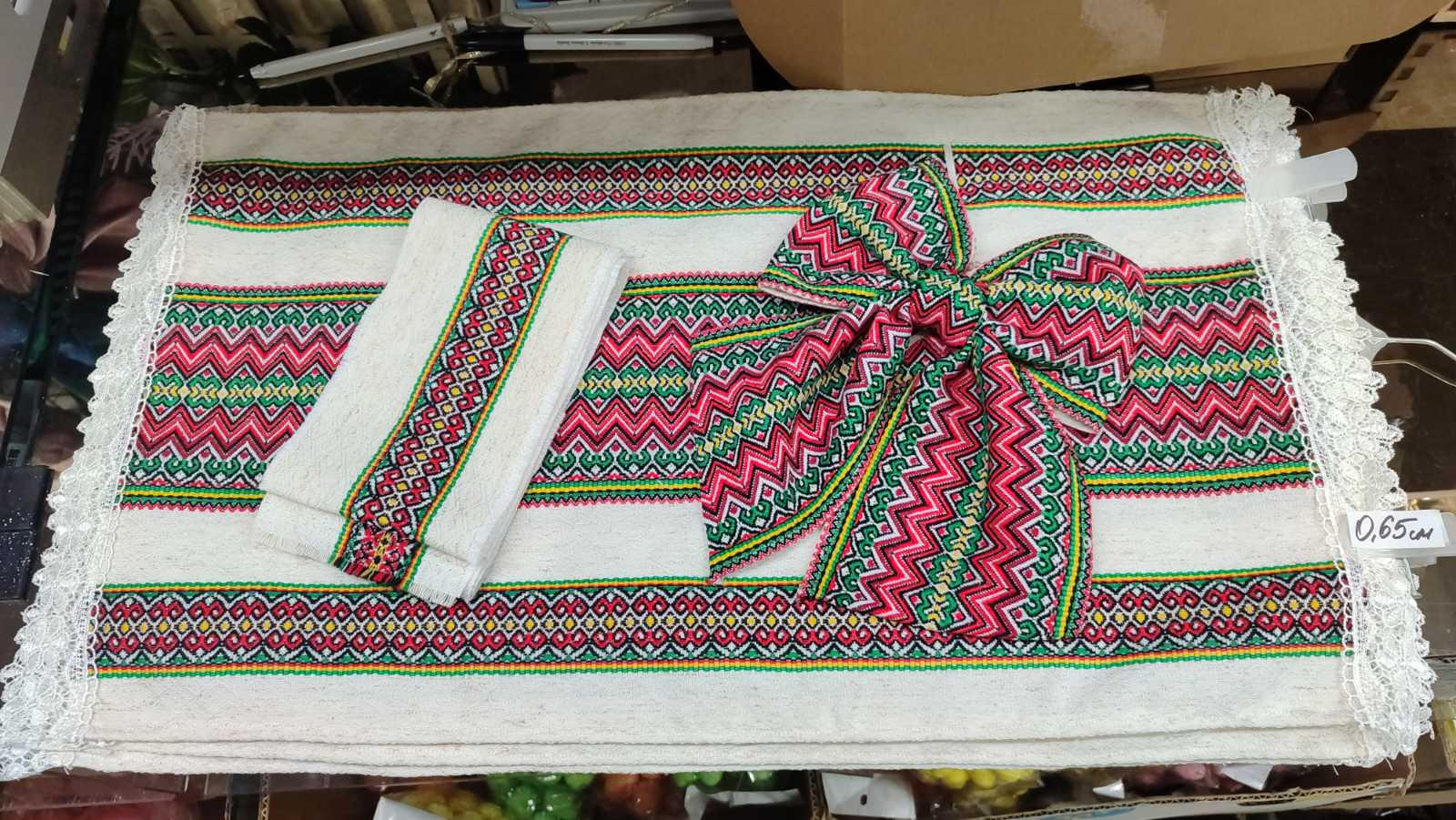 Декор для пасхальной корзины - полотенце + бант +стрічка Unison (DGC-106)