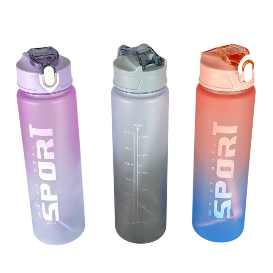 Бутылочка для воды 750мл с трубочкой, матовая (91356-7)