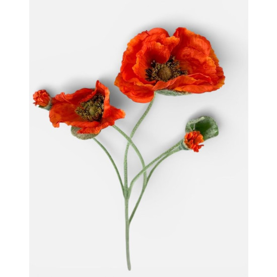 Ветка с маками, 65 см, оранжевая Unison (c30511-5)