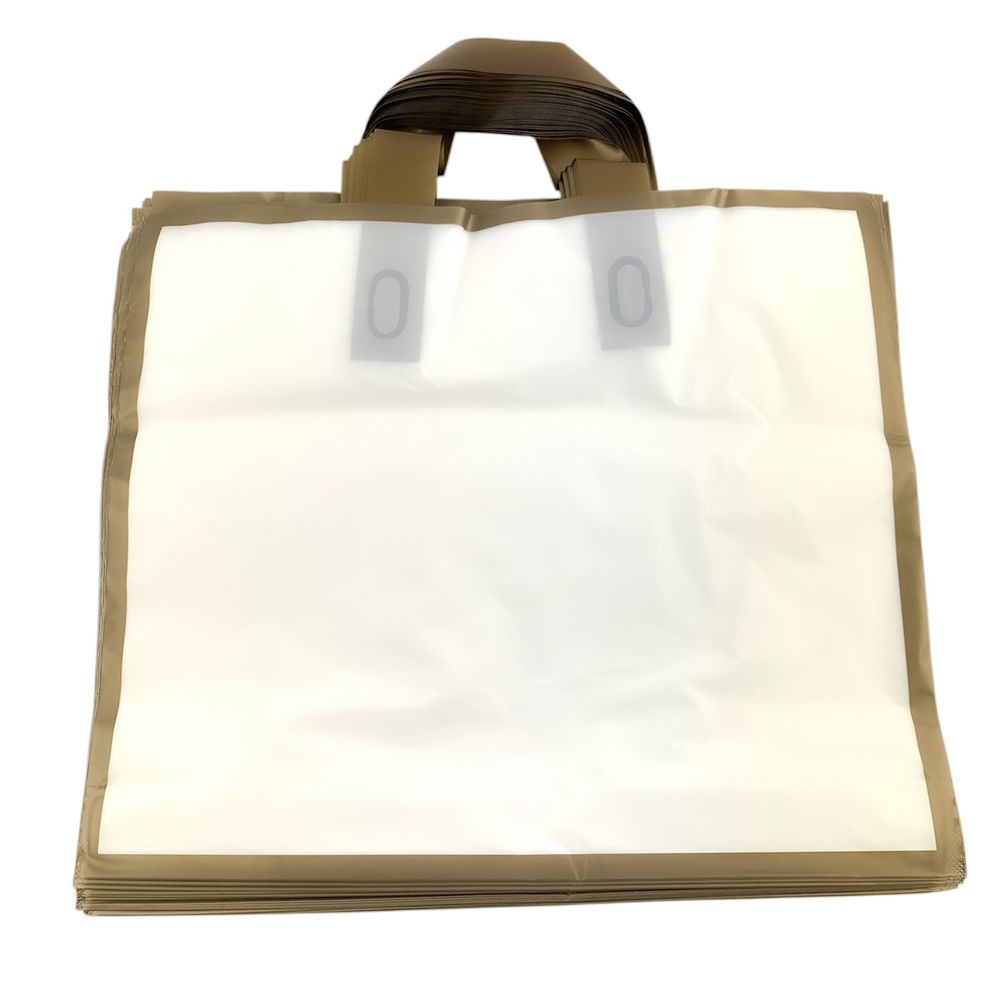 Пакет полиэтиленовый с ручкой, 35 х 30 х 6.5см 50шт/уп Белый (10801 white-gold)