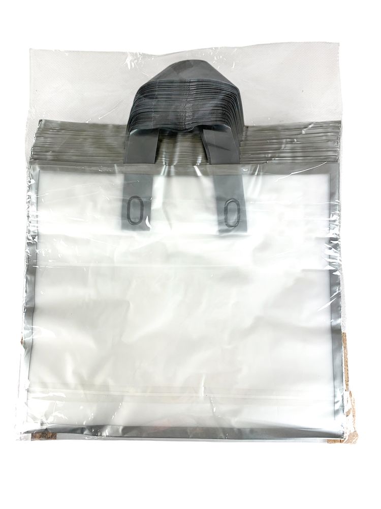 Пакет полиэтиленовый с ручкой, 35 х 30 х 6.5см 50шт/уп Белый (10801 white-gold)