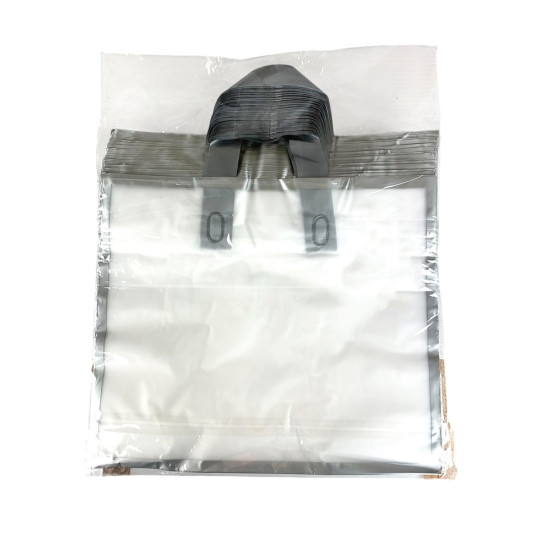 Пакет полиэтиленовый с ручкой, 35 х 30 х 6.5см 50шт/уп Белый (10801 white-gold)