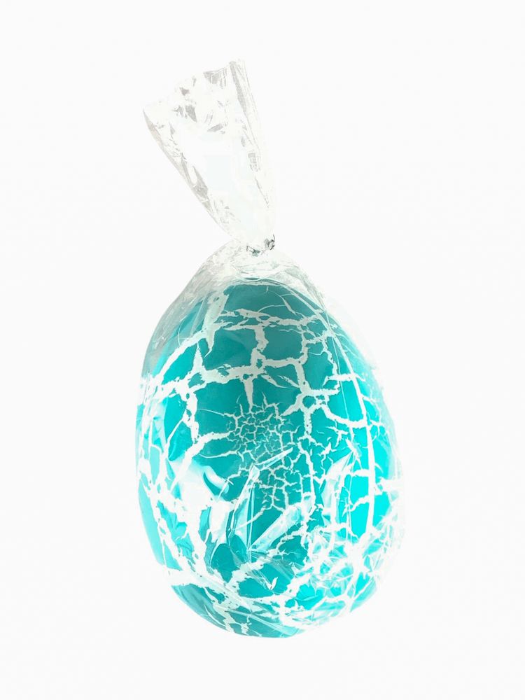 Пасхальное яйцо Страусиное с эффектом кракле-бирюза 15см (L00163 turquoise)
