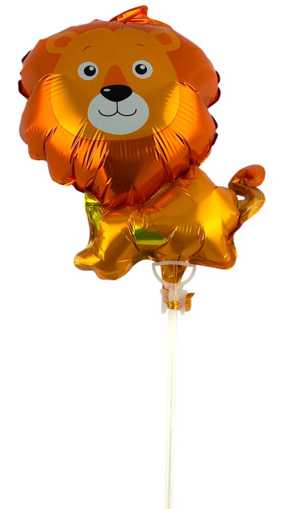Шарик надувной фольгированный mini Myler, Лев + палка пластиковая 30см (BP10843)