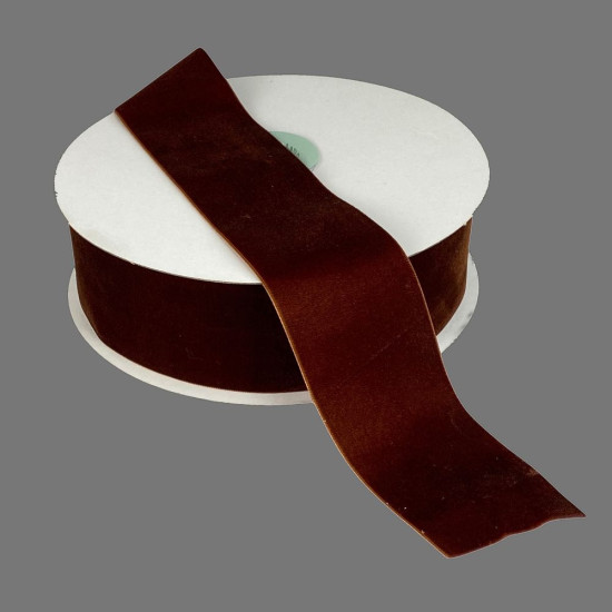 Бархатная лента  5 см (±5мм) х 20 ярдов Коричневый Marill (D00850- C 48)