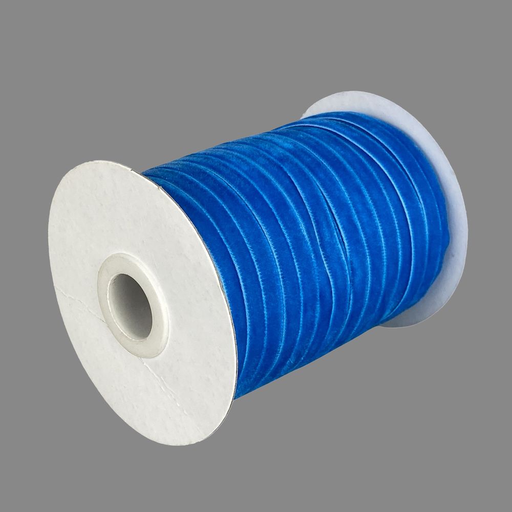 Бархатная лента  0,6 см х 50 ярдов Голубой Marill (D00806- C 32)