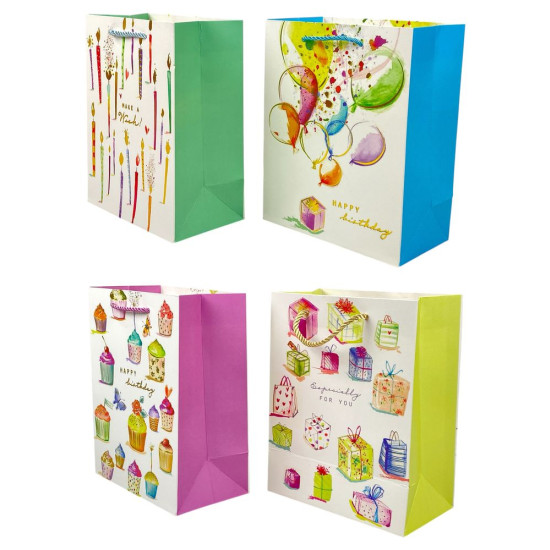 Пакет подарочный с фольгой 18 х 23 х 10см, 210гр, Happy Birthday Unison (3923S)