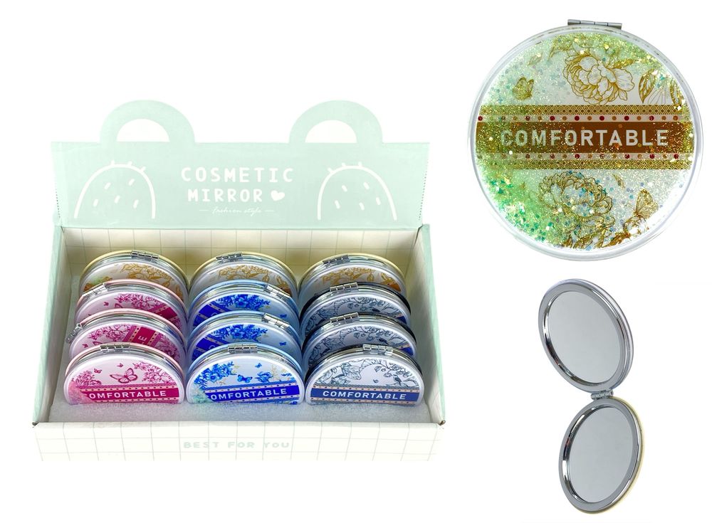 Зеркало круглое 7см с блестками, Comfortable Unison (ZT185-2538L)