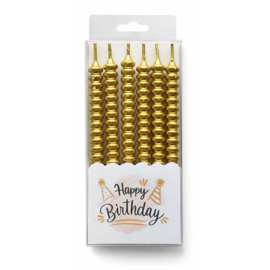 Набор свечей 6шт 11,5см, Спиралька-желтое золото Золотой Unison (124116 yellow gold)