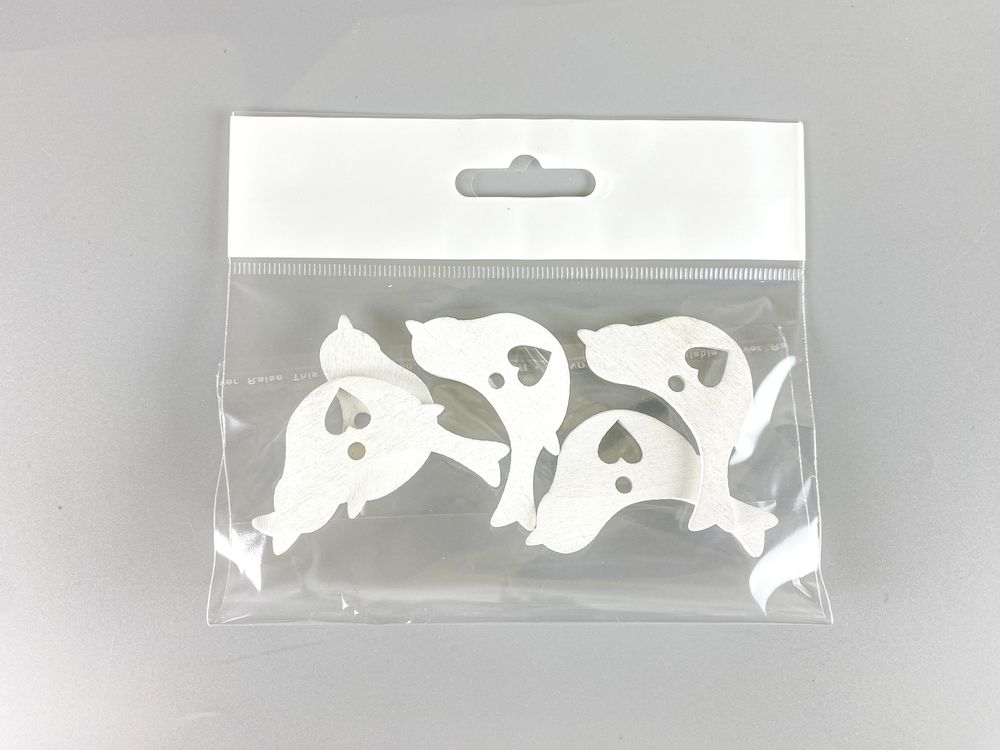 Деревянная птичка с сердечком  5 х 6см, белая, 5шт (TK-022)