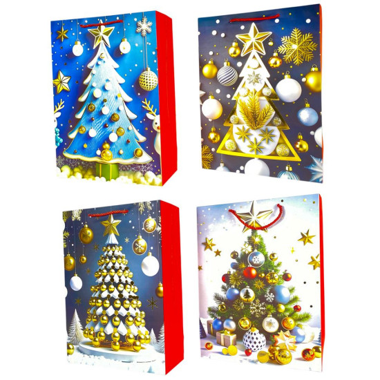 Пакет подарочный новогодний , 30 х 42,5 х 12cm 4 дизайна Unison (Y2113L)