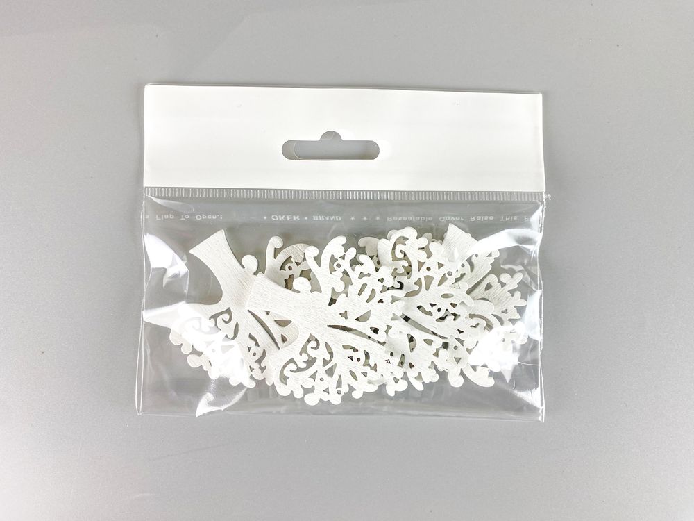 Деревянное "Дерево жизни" 5 х 6см, белое, 5шт (TK-014)