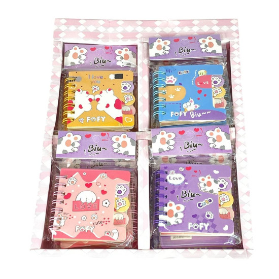 Блокнот Котики 7х7см с разделителями, цветная бумага 70гр, 60 листов (XQ-55712)