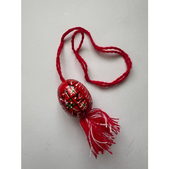 Декоративная деревянная писанка подвесная с кистями, 4см Разноцветный Unison (L00002)