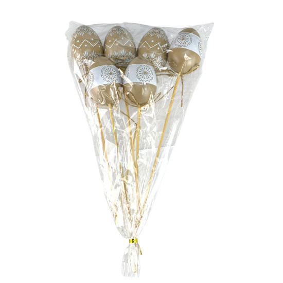 Топпер пасхальные яйца 6см  -6шт Коричневый (L00181)