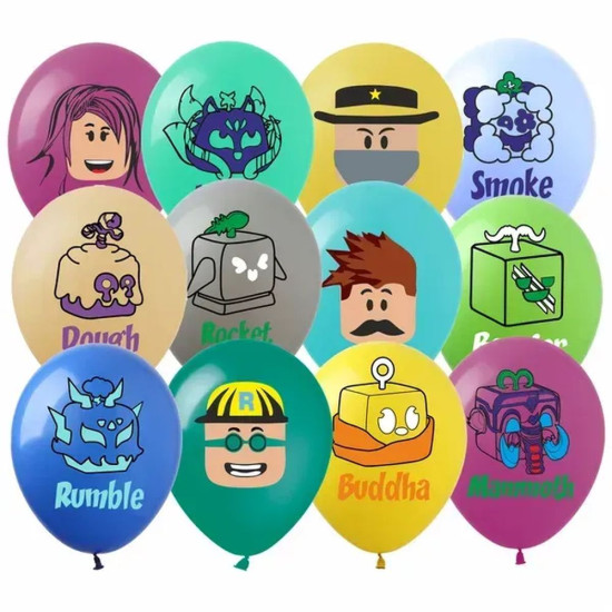 Шарики  латексные 12"(30сm) Роблокс пастель микс 10шт Разноцветный (8200512)