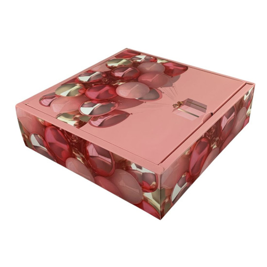 Подарочная коробка раскладная, 30 х 30 х 7,4см, 350гр  Шарики Unison (H808-2L)