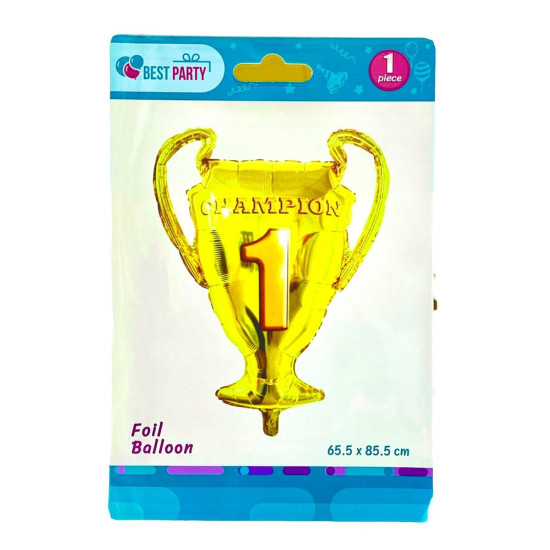 Шарик надувной фольгированный 65,5 х 85,5см Кубок Золотой (BP10863)