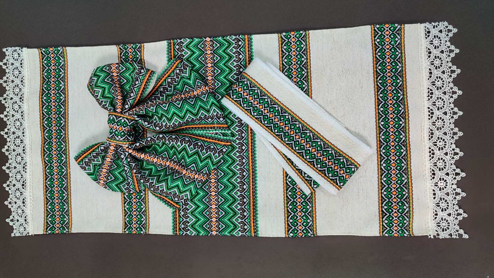 Декор для пасхальной корзины - полотенце + бант +стрічка (DGC-103)