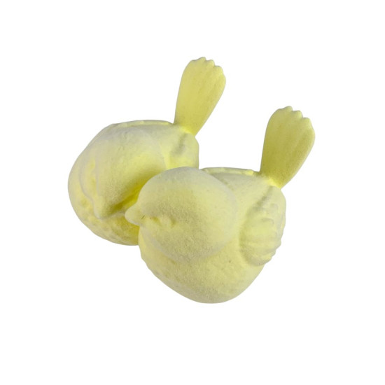 Фигурка для пасхального декора "Две птички" желтые бархатные 12см Желтый (L00217.6)