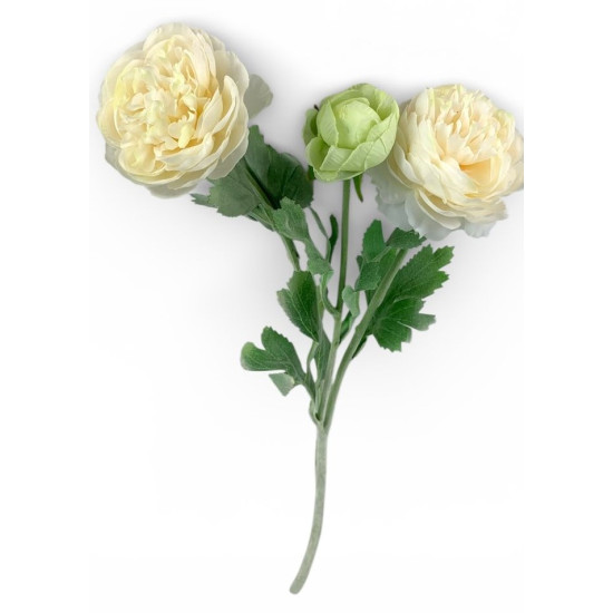 Ветка ранункулюса азийского, 50 см, кремовая Unison (c30555-4)