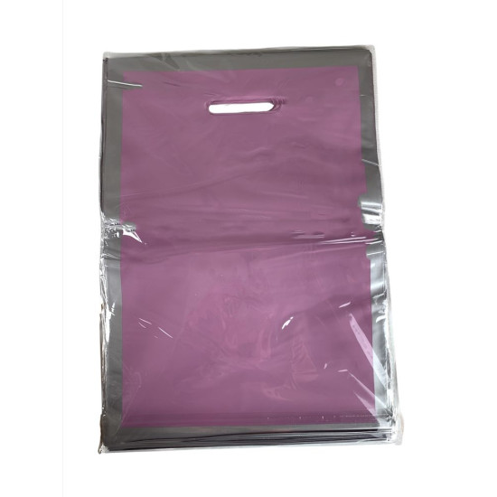 Пакет полиэтиленовый с прорезной ручкой, 30 х 20см 50шт/уп (10804 lilac- silver)