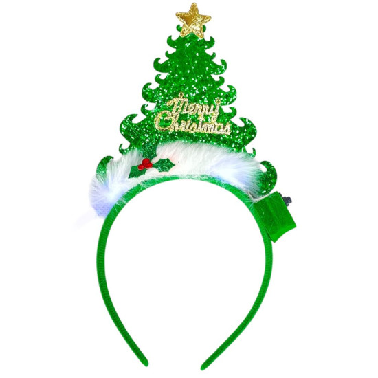 Обруч на голову светится "Елка" (L-156)