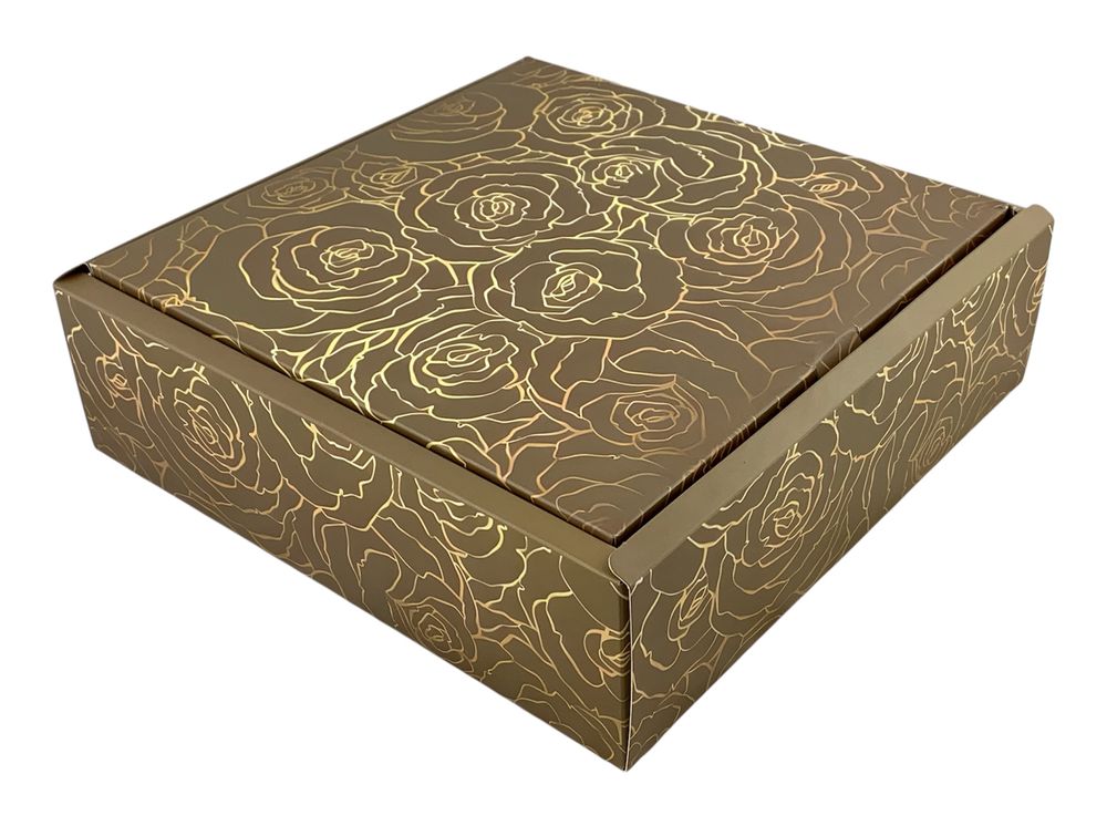 Подарочная коробка раскладная, 25 х 25 х 7,2см, 350гр  Розы (H810-2M)