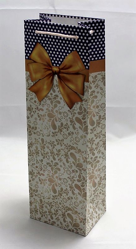 Пакет бумажный 150г под бутылку женская серия, 12 х 40 х 09см Unison (PVM124009W)