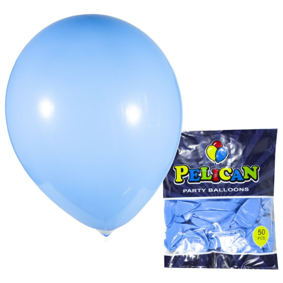 Шарики Pelican 12' (30 см), пастель синий светлый, 50шт/уп, 822834 Синий Pelican (822834/1250-834)