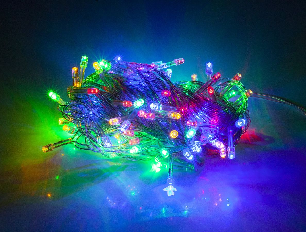 Гирлянда  LED 100, провод прозрачный (8 режимов) Unison (WA 1-2)